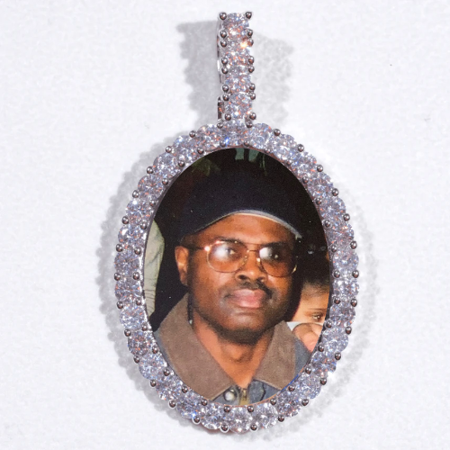 Large 3D Oval Custom Picture Pendant
