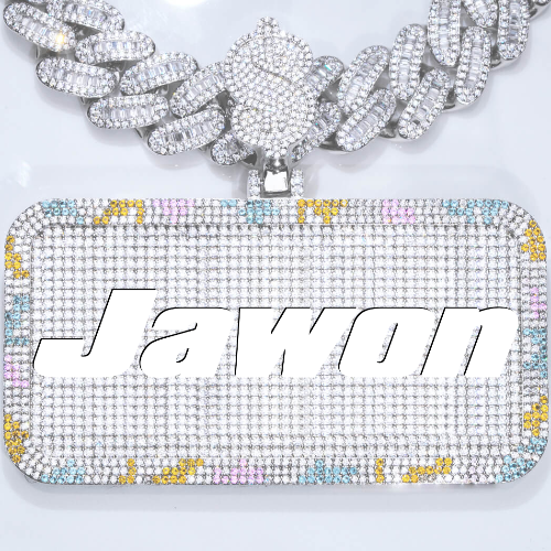 CUSTOM LETTER NECKLACE 3D COLORFUL SQUARE