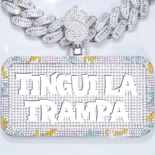 CUSTOM LETTER NECKLACE 3D COLORFUL SQUARE