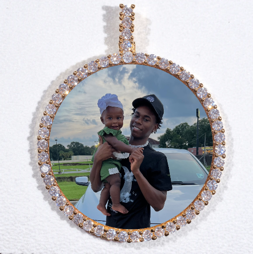 LARGE 3D CIRCLE CUSTOM PICTURE PENDANT