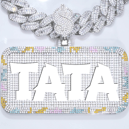 CUSTOM LETTER NECKLACE 3D COLORFUL SQUARE