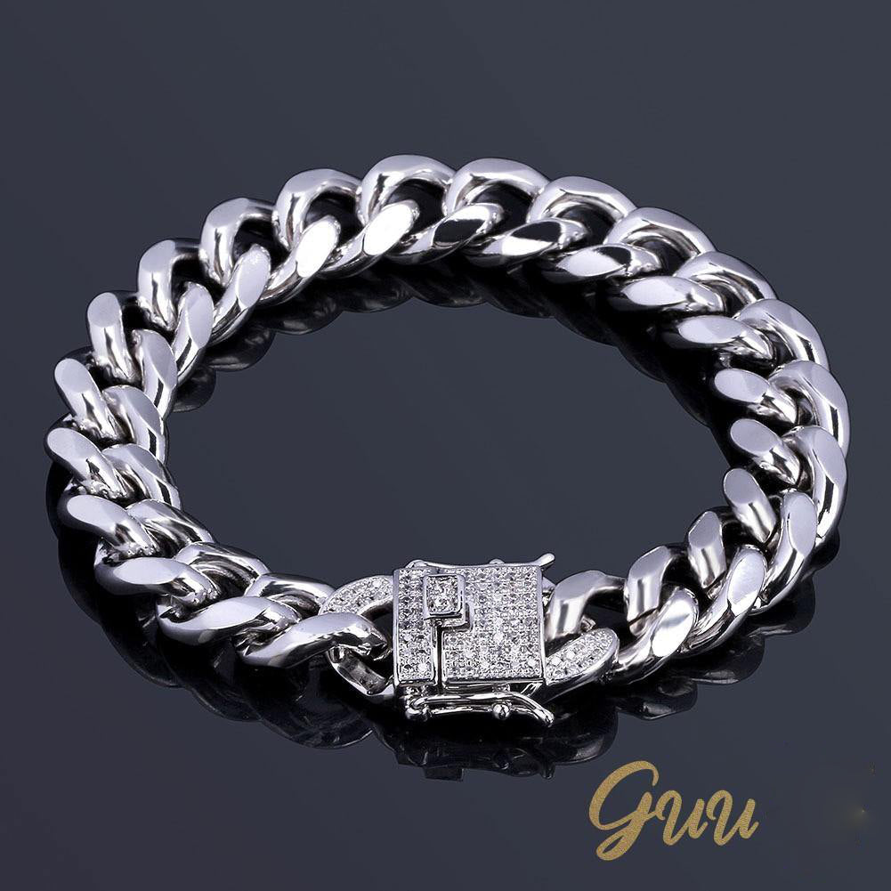 Iced Lock Cuban Link Bracelet