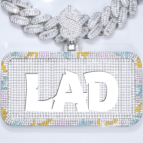 CUSTOM LETTER NECKLACE 3D COLORFUL SQUARE