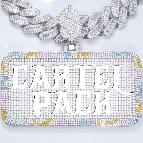 CUSTOM LETTER NECKLACE 3D COLORFUL SQUARE