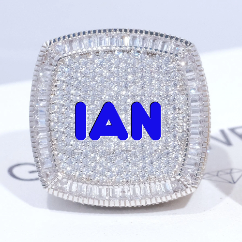 CUSTOM LETTER 3D ICED RING