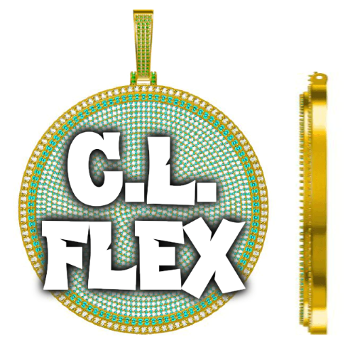 CUSTOM LETTER NECKLACE 3D BIG DISC