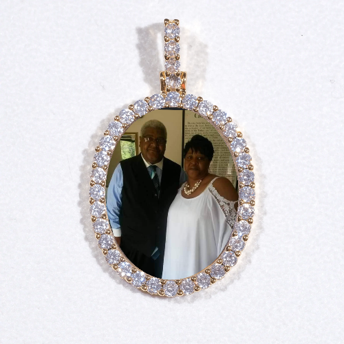 3D Oval Custom Picture Pendant