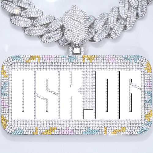 CUSTOM LETTER NECKLACE 3D COLORFUL SQUARE