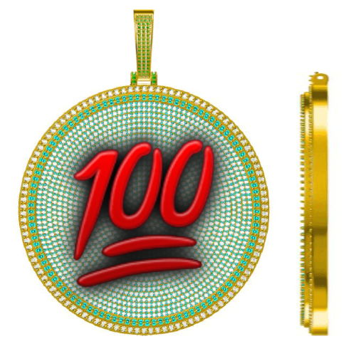 CUSTOM LETTER NECKLACE 3D BIG DISC
