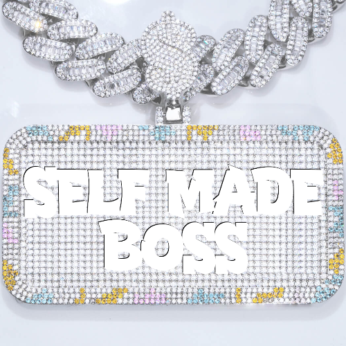 CUSTOM LETTER NECKLACE 3D COLORFUL SQUARE