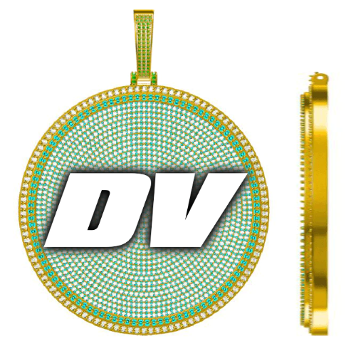 CUSTOM LETTER NECKLACE 3D BIG DISC