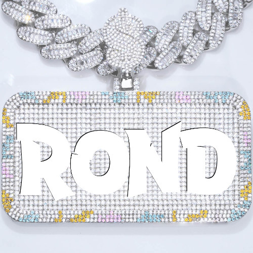 CUSTOM LETTER NECKLACE 3D COLORFUL SQUARE