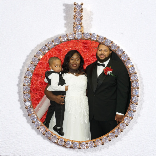 LARGE 3D CIRCLE CUSTOM PICTURE PENDANT