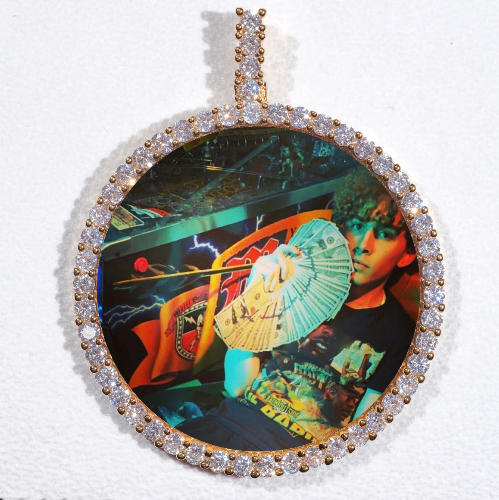 LARGE 3D CIRCLE CUSTOM PICTURE PENDANT
