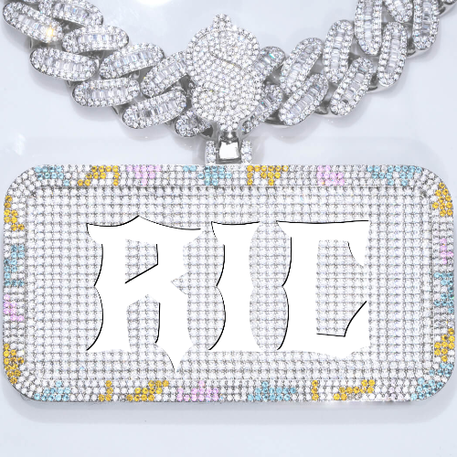 CUSTOM LETTER NECKLACE 3D COLORFUL SQUARE