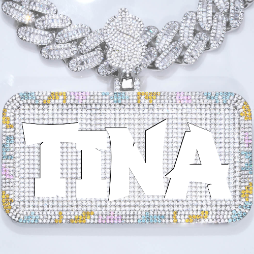 CUSTOM LETTER NECKLACE 3D COLORFUL SQUARE