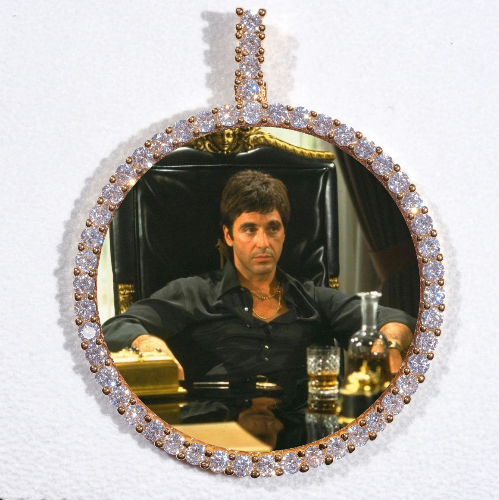 LARGE 3D CIRCLE CUSTOM PICTURE PENDANT