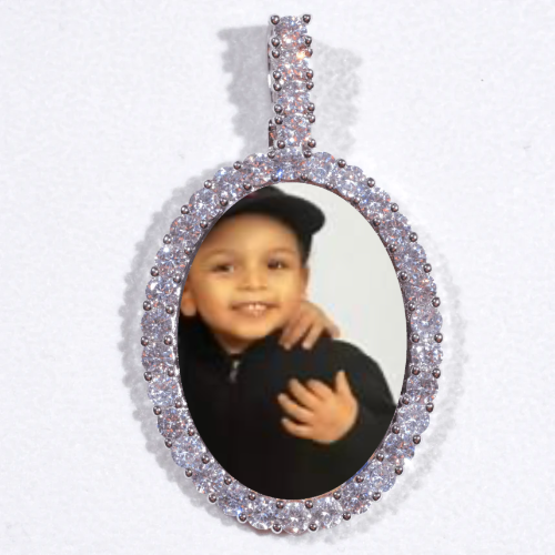 Large 3D Oval Custom Picture Pendant