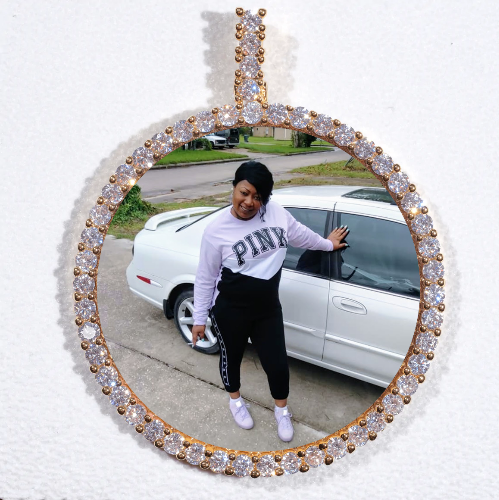 LARGE 3D CIRCLE CUSTOM PICTURE PENDANT