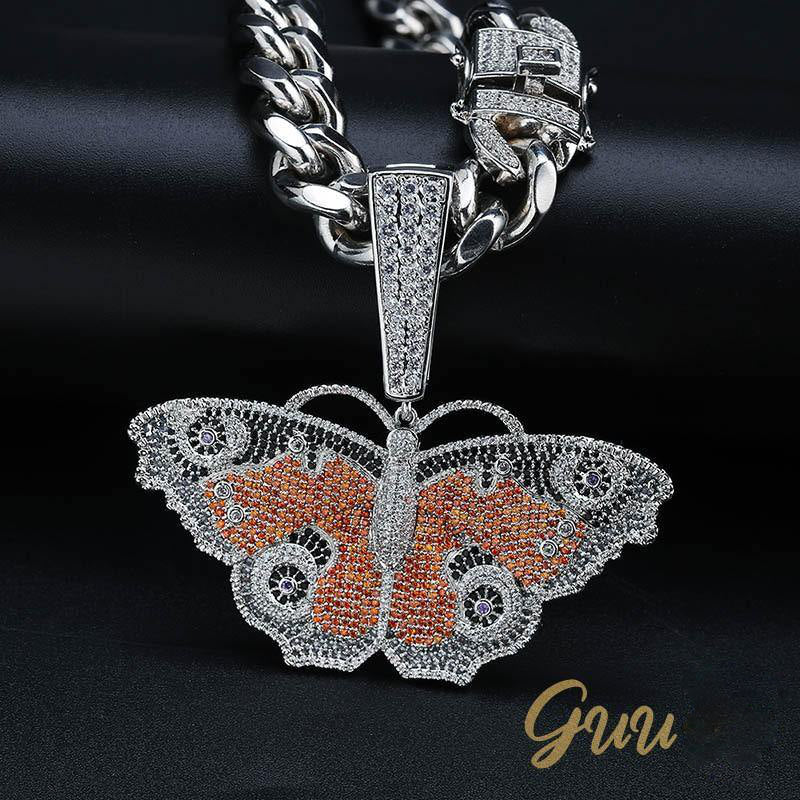 18K Gold-Plated Micro Inlay  AAA CZ Butterfly Pendant - The GUU Shop