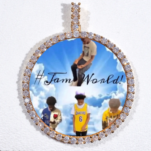 LARGE 3D CIRCLE CUSTOM PICTURE PENDANT