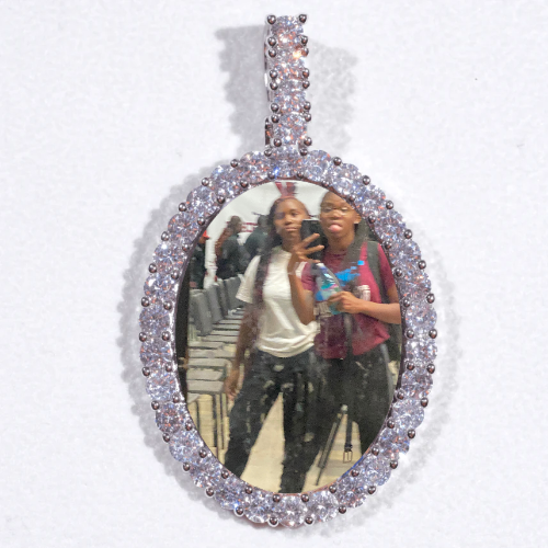Large 3D Oval Custom Picture Pendant