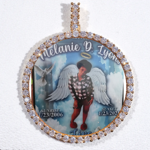 LARGE 3D CIRCLE CUSTOM PICTURE PENDANT
