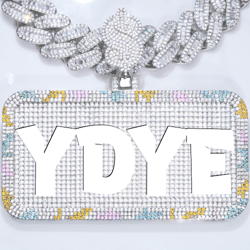 CUSTOM LETTER NECKLACE 3D COLORFUL SQUARE