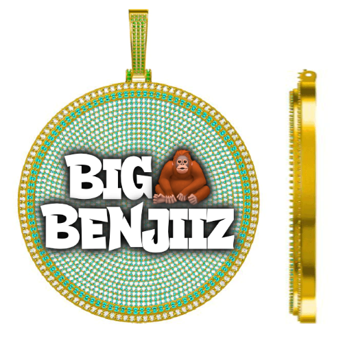 CUSTOM LETTER NECKLACE 3D BIG DISC