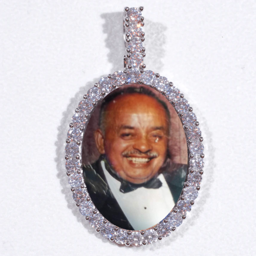 Large 3D Oval Custom Picture Pendant