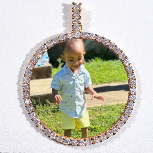 LARGE 3D CIRCLE CUSTOM PICTURE PENDANT