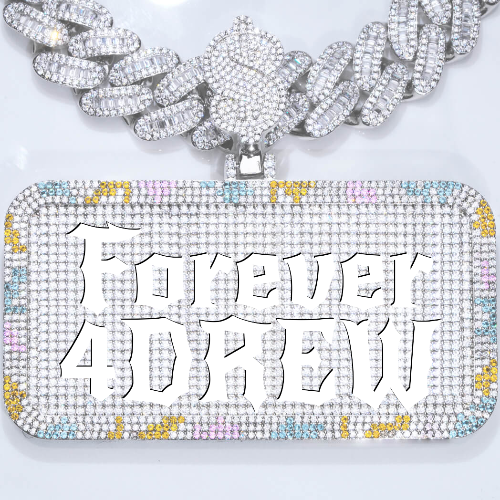 CUSTOM LETTER NECKLACE 3D COLORFUL SQUARE