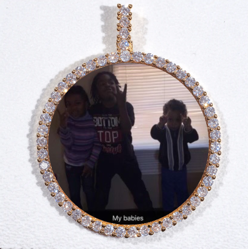 LARGE 3D CIRCLE CUSTOM PICTURE PENDANT