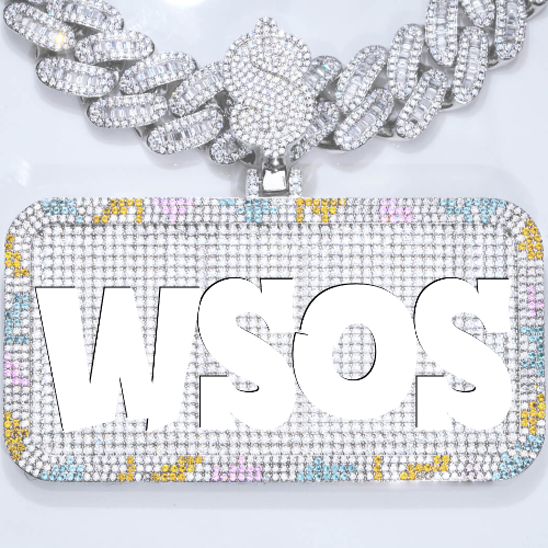 CUSTOM LETTER NECKLACE 3D COLORFUL SQUARE