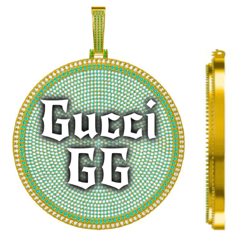 CUSTOM LETTER NECKLACE 3D BIG DISC