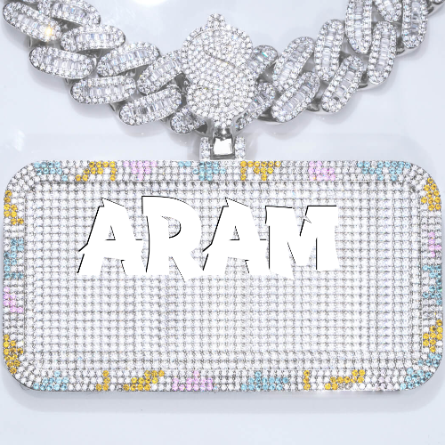 CUSTOM LETTER NECKLACE 3D COLORFUL SQUARE