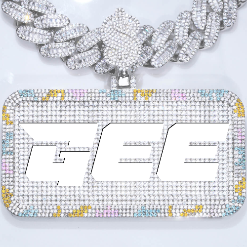 CUSTOM LETTER NECKLACE 3D COLORFUL SQUARE