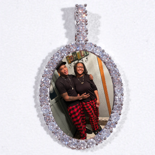 Large 3D Oval Custom Picture Pendant