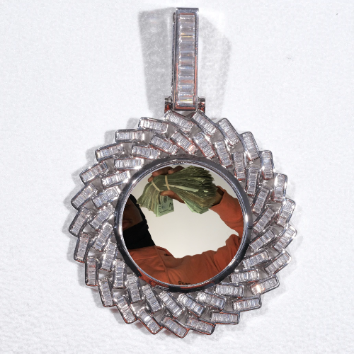 Large 3D Baguette Custom Picture Pendant