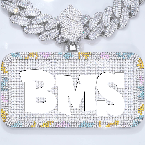 CUSTOM LETTER NECKLACE 3D COLORFUL SQUARE