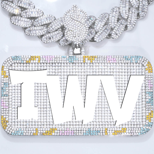 CUSTOM LETTER NECKLACE 3D COLORFUL SQUARE