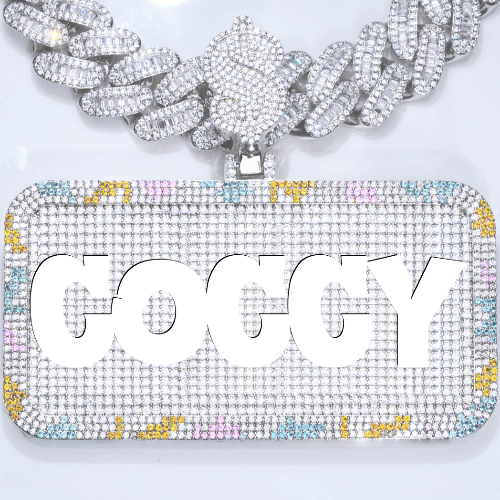 CUSTOM LETTER NECKLACE 3D COLORFUL SQUARE