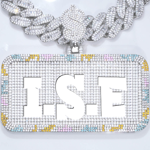 CUSTOM LETTER NECKLACE 3D COLORFUL SQUARE
