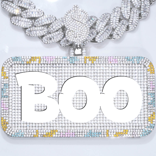 CUSTOM LETTER NECKLACE 3D COLORFUL SQUARE