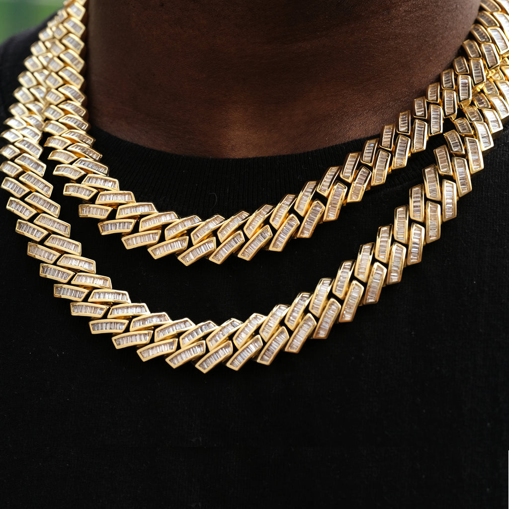 14MM Baguette Channel Set Cuban Necklace - The GUU Shop