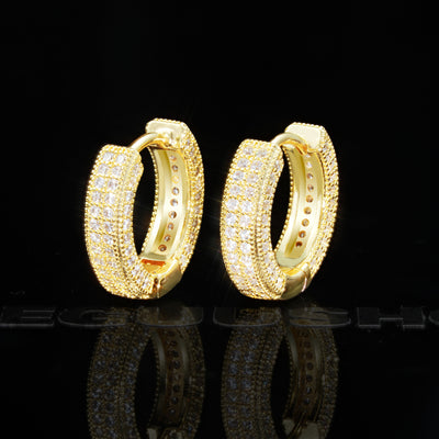 NEW ARRIVAL! 18K Gold-Plated Hip Hop AAA CZ  Earring