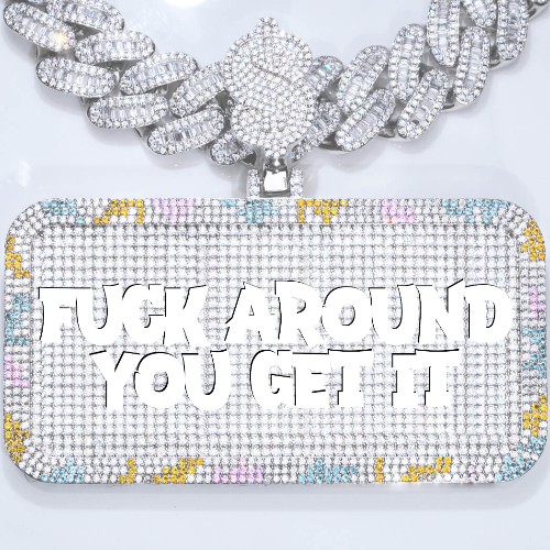 CUSTOM LETTER NECKLACE 3D COLORFUL SQUARE