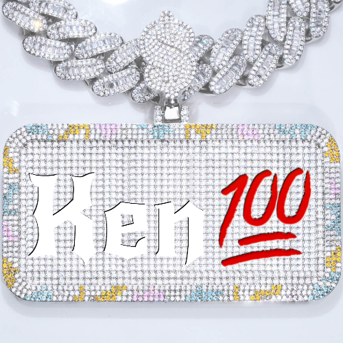 CUSTOM LETTER NECKLACE 3D COLORFUL SQUARE