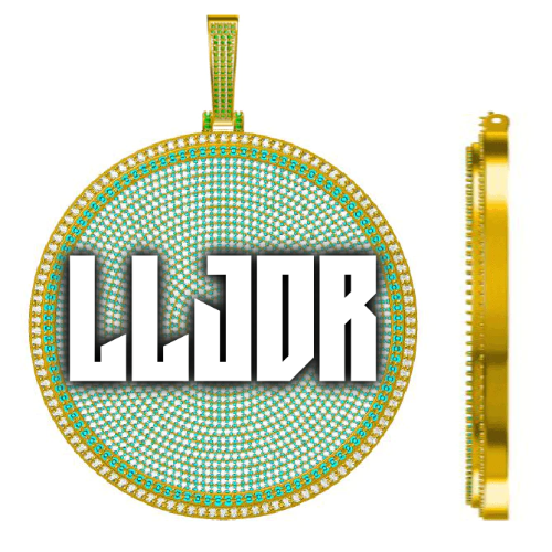CUSTOM LETTER NECKLACE 3D BIG DISC