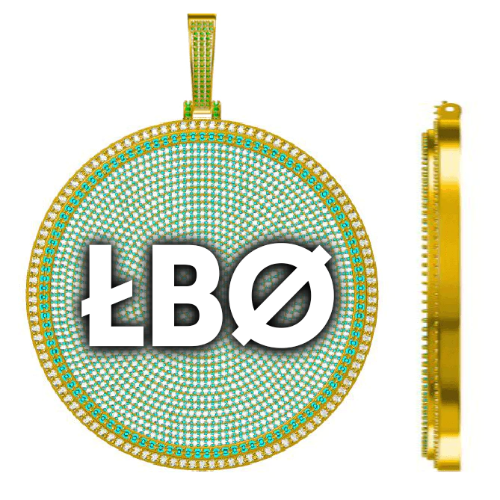 CUSTOM LETTER NECKLACE 3D BIG DISC